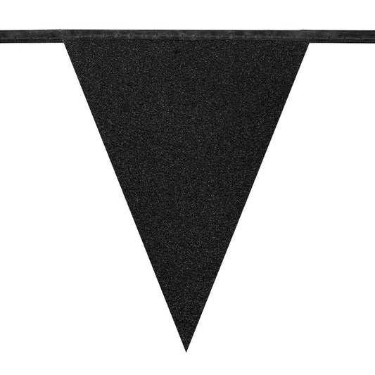 Glitter Wimpelkette Schwarz 6m – Boland Glitzer Girlande - Fasnacht24.ch