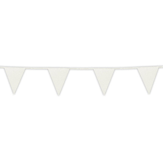 Glitter Wimpelkette – Boland Weiß 6m Party Banner – Wetterfest - Fasnacht24.ch