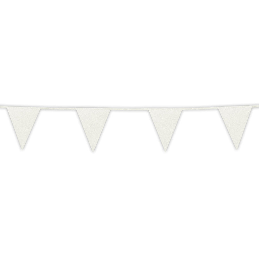 Glitter Wimpelkette – Boland Weiss 6m Party Banner Wetterfest – Detailansicht