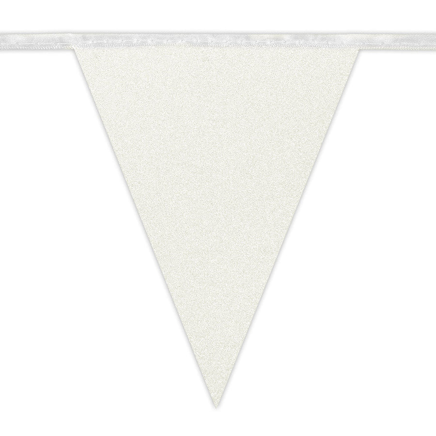 Glitter Wimpelkette – Boland Weiss 6m Party Banner Wetterfest – Produktansicht
