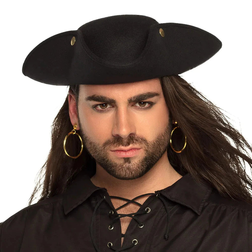 Goldene Piratenohrringe aus vergoldetem Messing mit antikem, filigranem Design