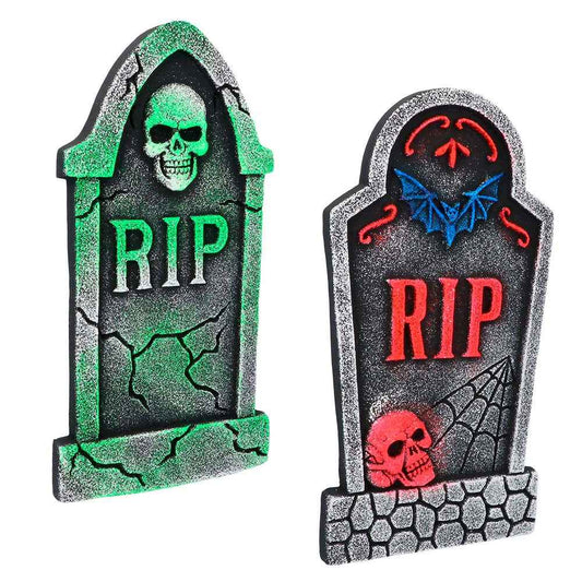 Boland Neon Grabstein – Halloween Dekoration 41x21 cm Schaumstoff - Fasnacht24.ch