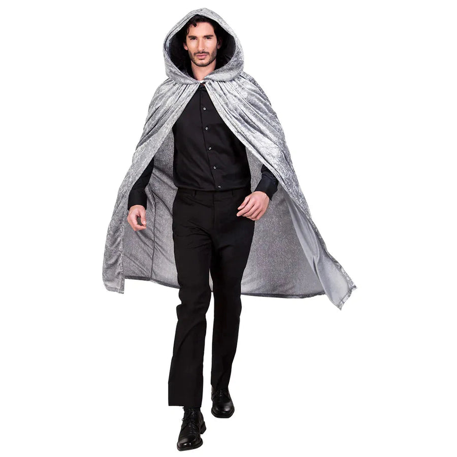 Boland Grauer Hooded Cape 170cm – Mid-Weight Polyester Kostüm - Fasnacht24.ch