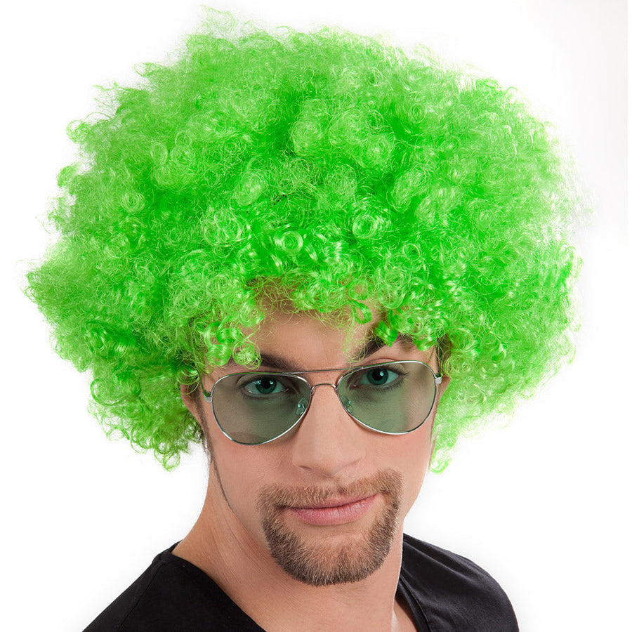 Boland Neon Grün Lockige Afro Perücke – Synthetisches Haar - Fasnacht24.ch – Produktansicht