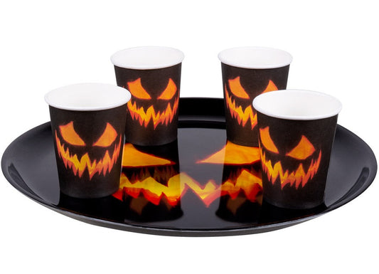 Boland Halloween Serviertablett – Schwarzer Melamin Kürbis 34,5 cm - Fasnacht24.ch