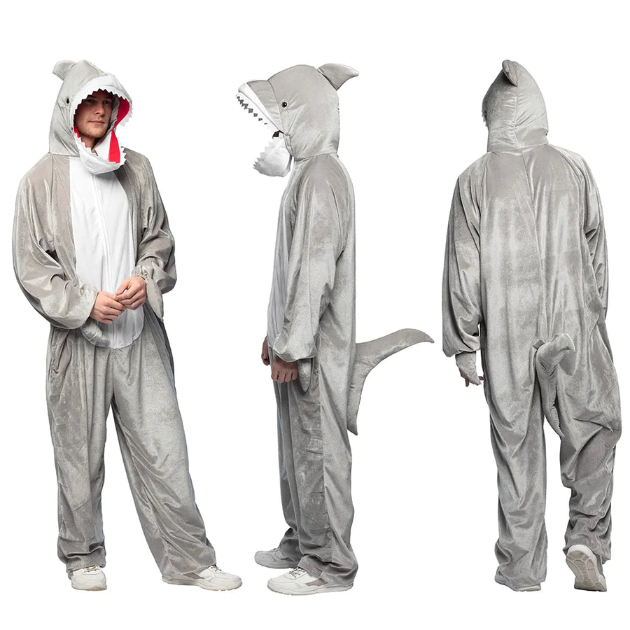 Boland Hai Plüschkostüm Overall – Unisex Fleece Tierkostüm - Fasnacht24.ch