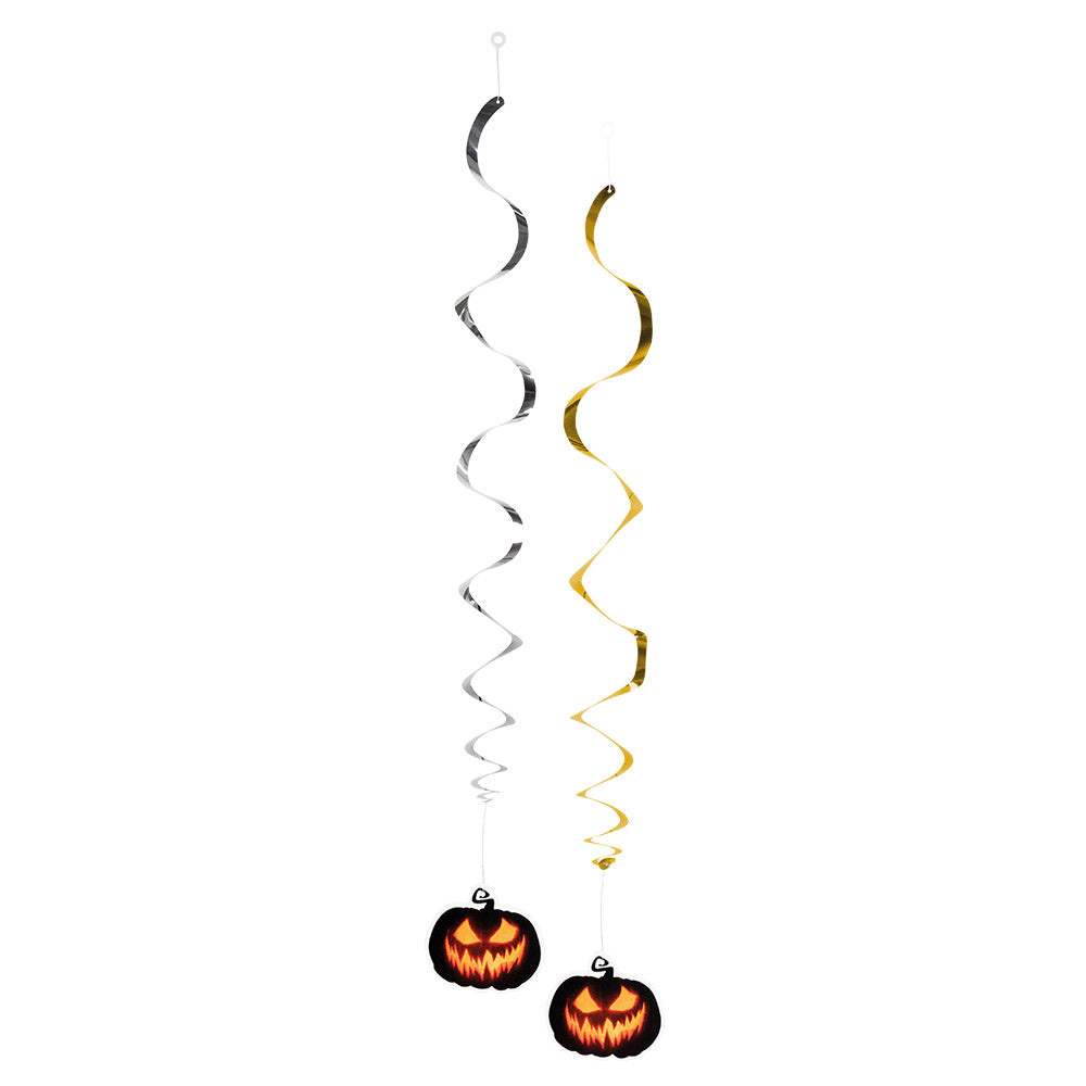 Halloween Dekospiralen – Boland Gruseliger Kürbis, 2 Stück Orange - Fasnacht24.ch