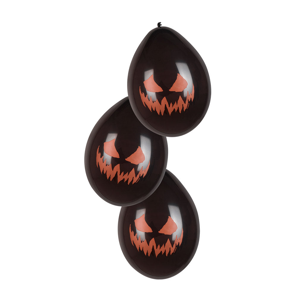Boland Halloween Latexballons – 6 Kürbis Dekorationen Orange – Detailansicht
