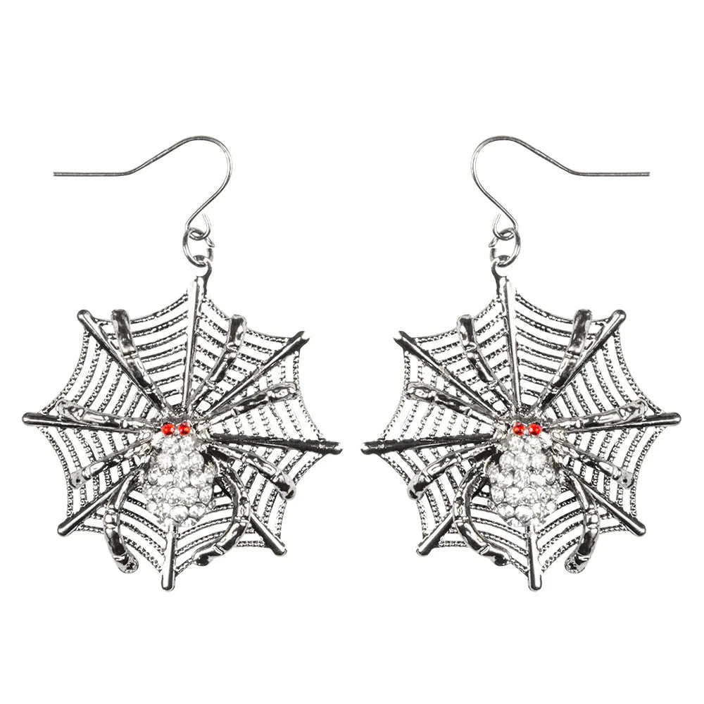 Halloween Ohrringe Silber – Boland Spinnennetz Kostüm Accessoire - Fasnacht24.ch