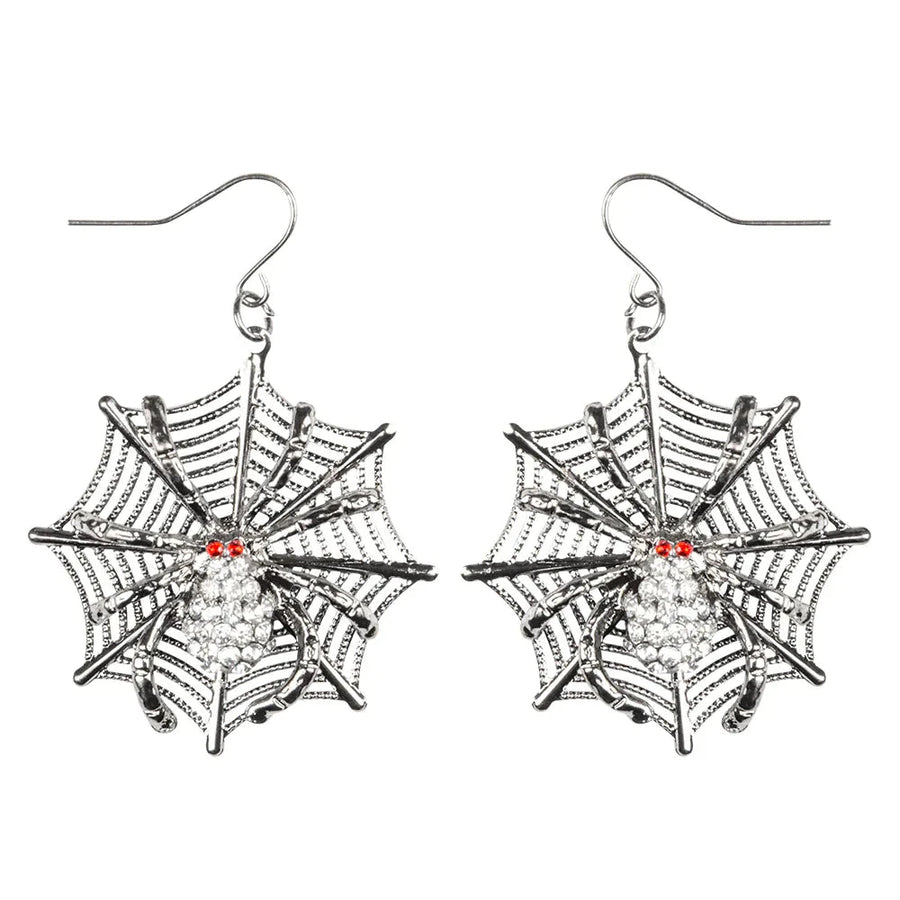 Halloween Ohrringe Silber – Boland Spinnennetz Kostüm Accessoire - Fasnacht24.ch