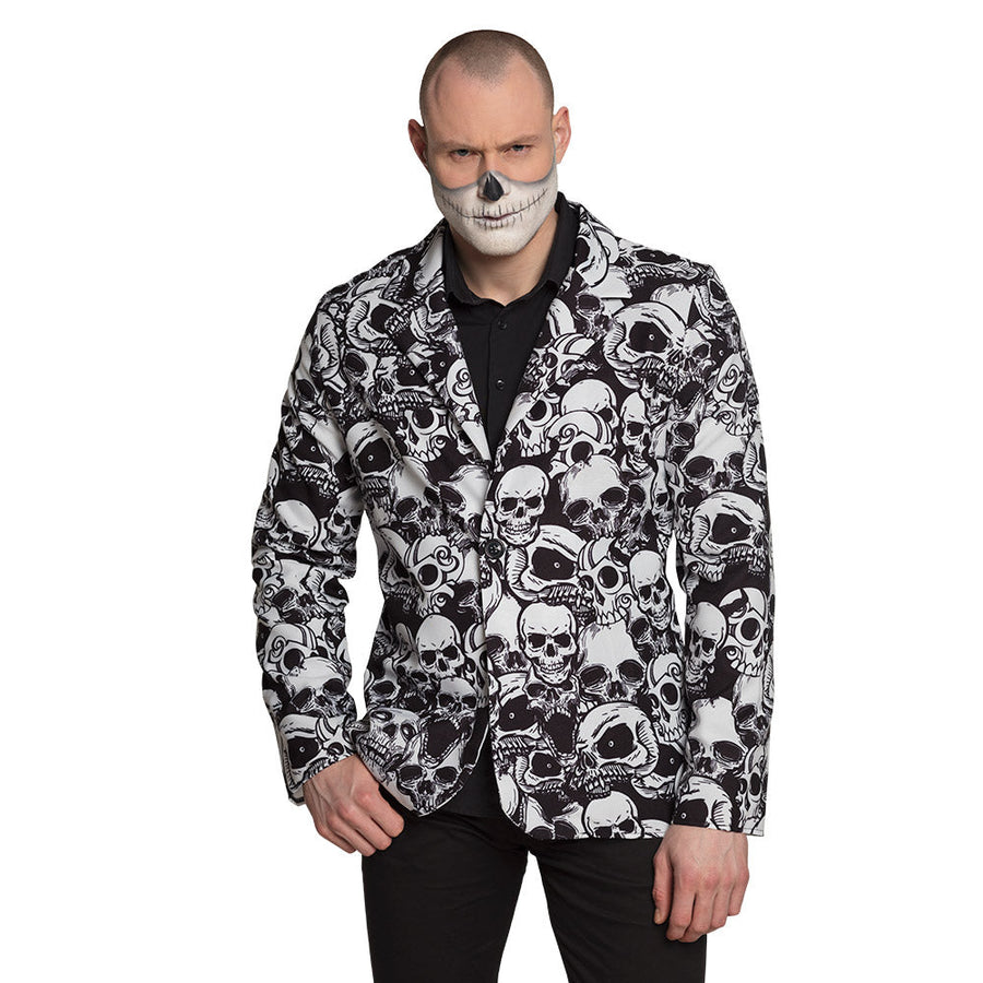 Boland Halloween Totenkopf Jacke schwarze Herren Skelettjacke – Produktansicht