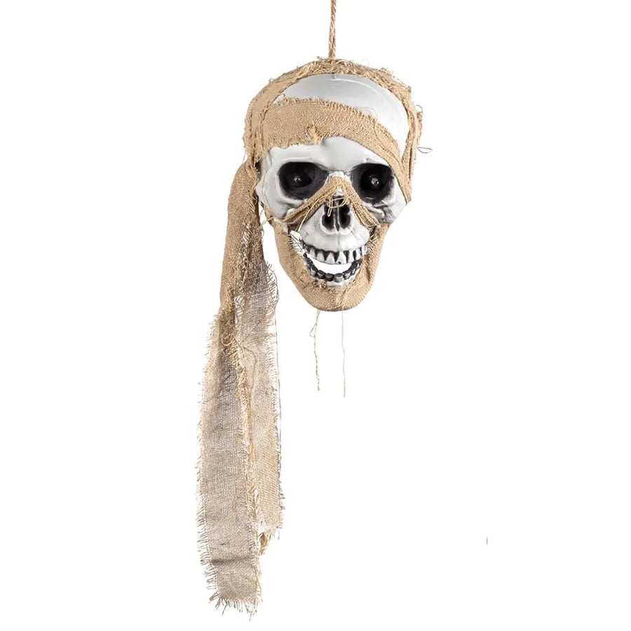 Animierter Piratenschädel Hängedekoration – Boland, LED Augen, 53 cm - Fasnacht24.ch