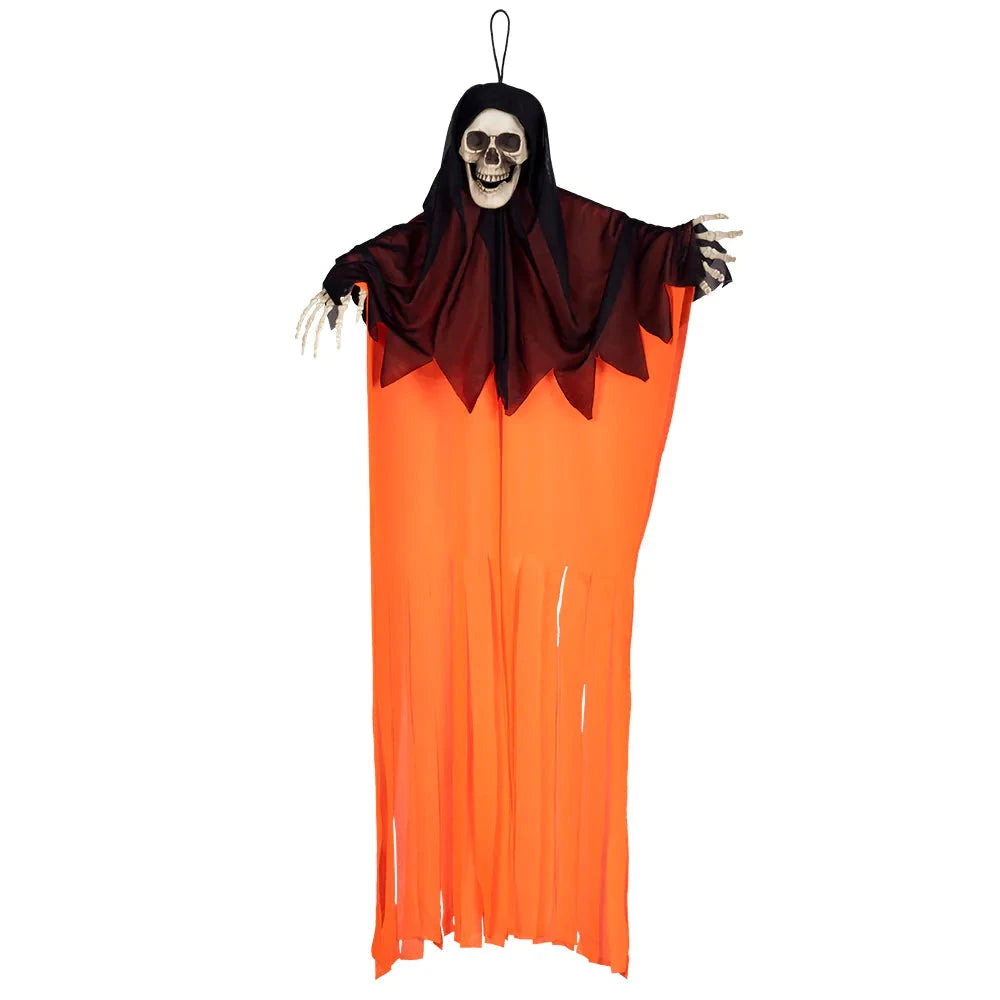Boland Neon Schädel Hängedekoration – 4 Farben, 90 cm Halloween Deko - Fasnacht24.ch
