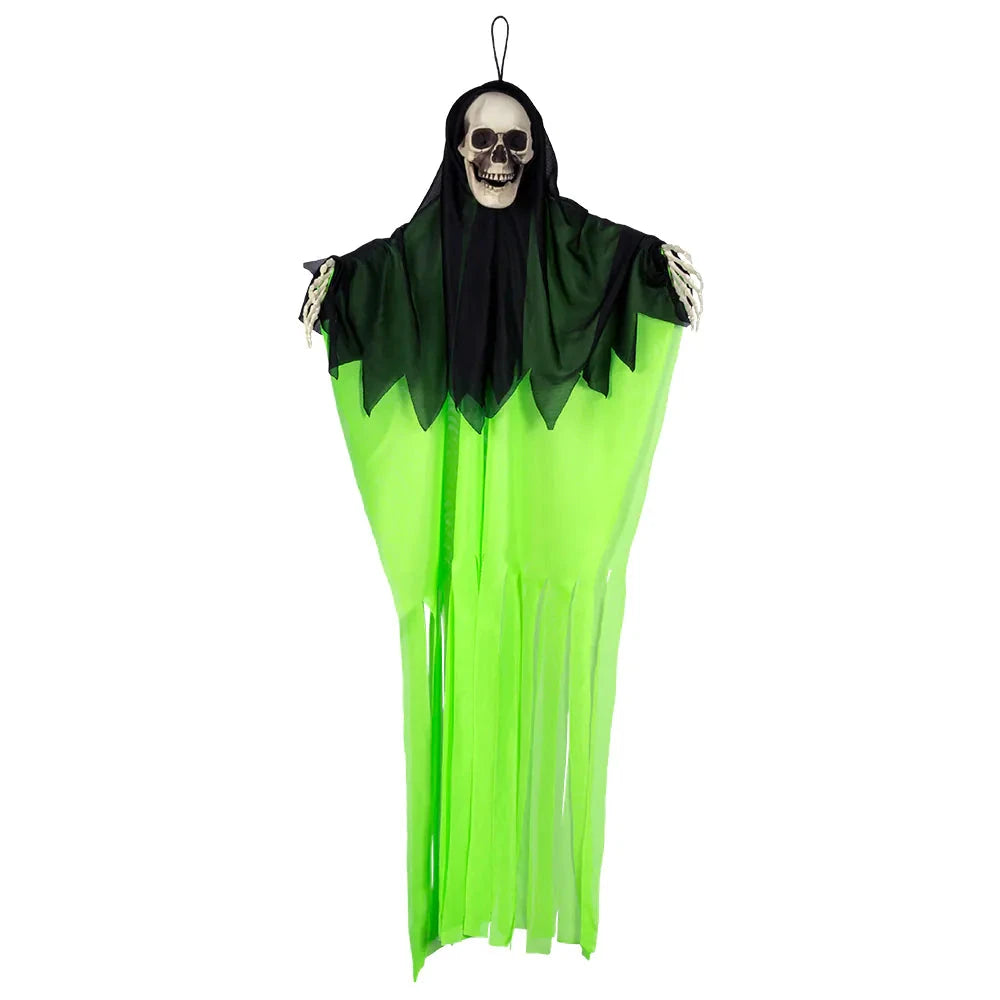 Boland Neon Schädel Hängedekoration – 4 Farben, 90 cm Halloween Deko - Fasnacht24.ch