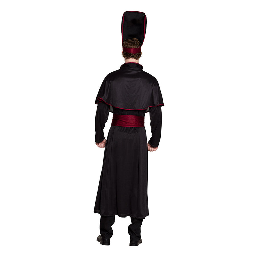 Horror Priester Kostüm – Boland Hardes Schwarze Robe mit Roten Akzenten – Detailansicht