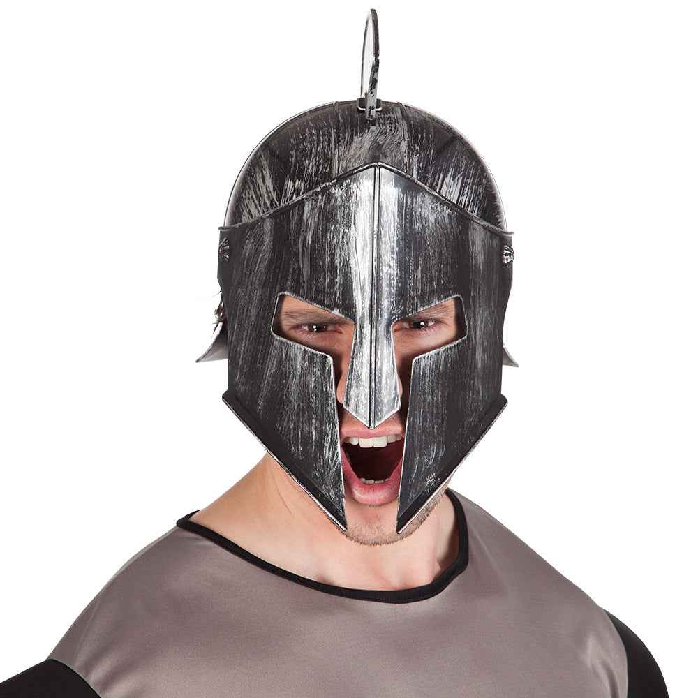 Boland Spartaner Helm – Silberner Metall Römischer Kriegerhelm - Fasnacht24.ch