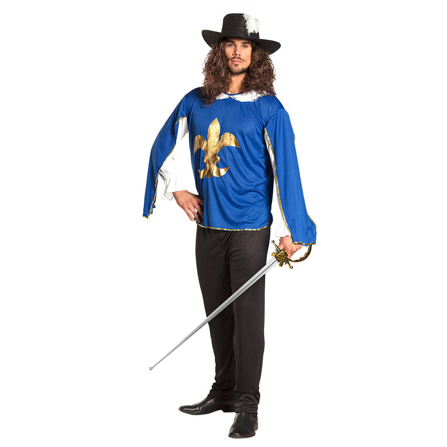 Boland Herren Musketeer Lambert Kostüm Burgundrot Gold Polyester – Produktansicht