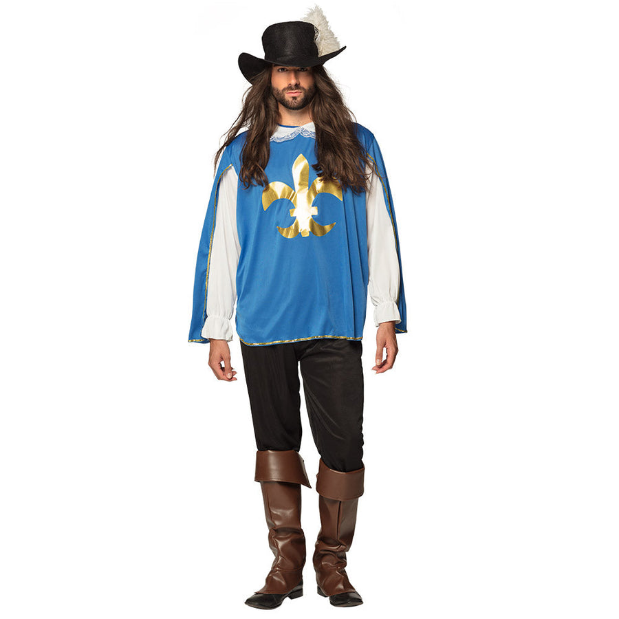 Boland Herren Musketeer Lambert Kostüm Burgundrot Gold Polyester – Detailansicht