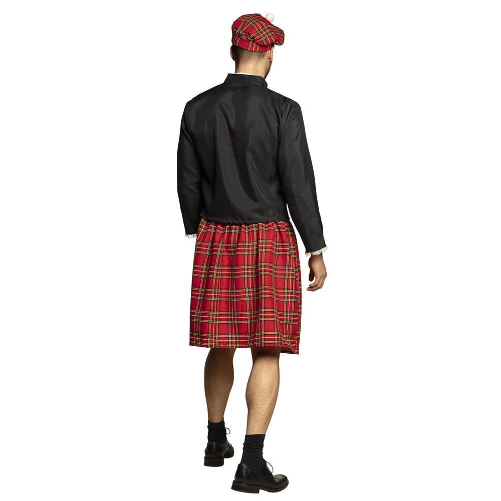 Boland Scottish Herren Kostüm – Polyester Kilt Tartan & Barett Hemd - Fasnacht24.ch