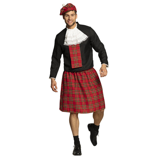 Boland Scottish Herren Kostüm – Polyester Kilt Tartan & Barett Hemd - Fasnacht24.ch