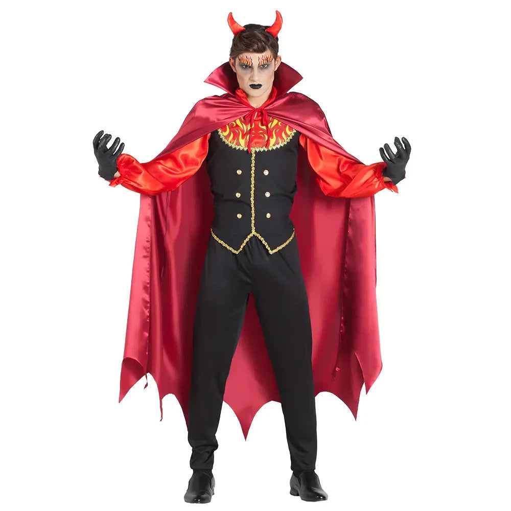 Boland Herrenkostüm Devil Lord – Schwarz-Rot, 4-teiliges Set mit Hörnern - Fasnacht24.ch