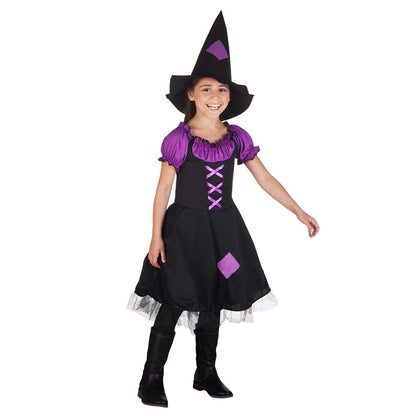 Hexe Lilly Kinderkostüm Boland Schwarz Kleid und Hut für Halloween und Fasnacht – Produktansicht