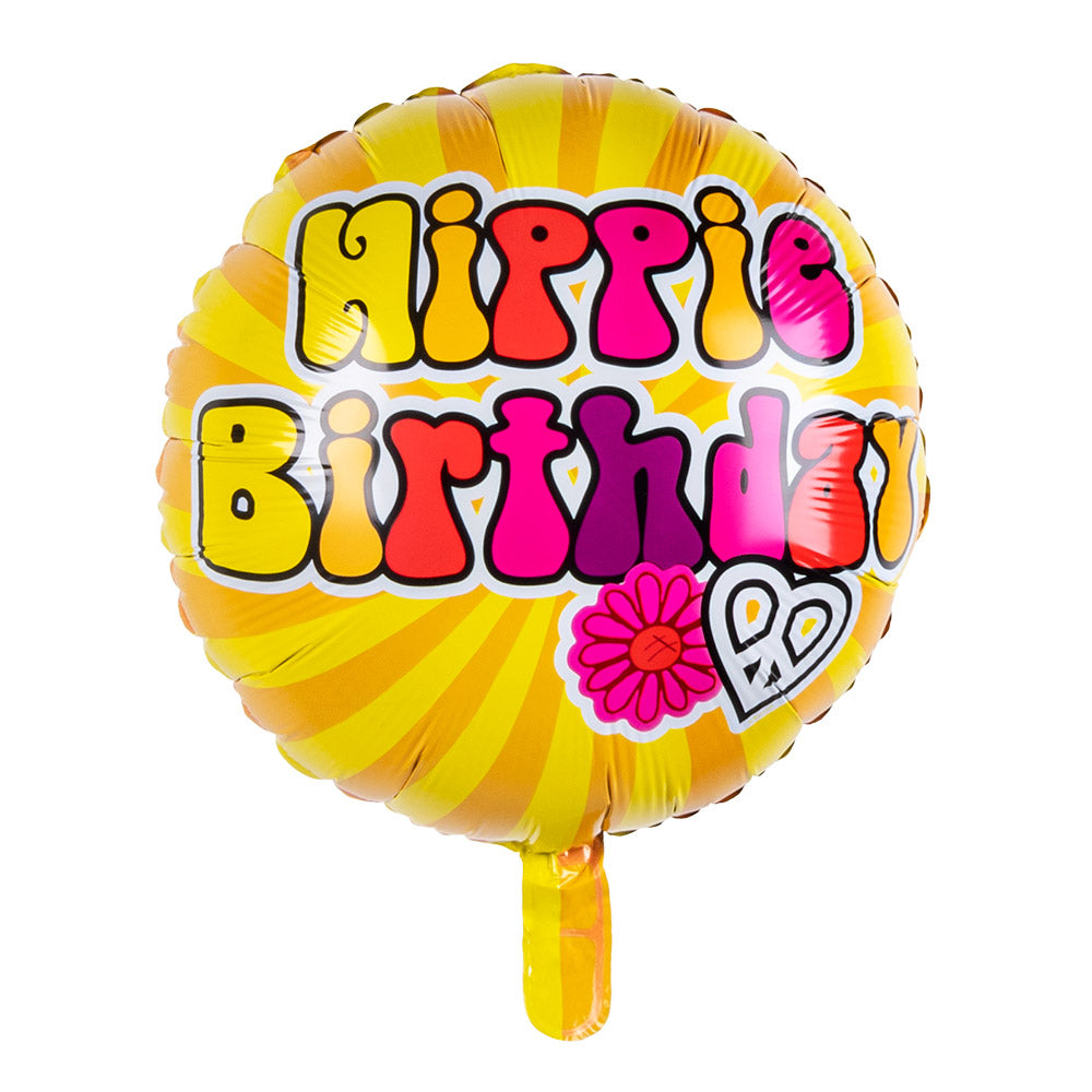 Folienballon Geburtstag Hippie 45cm – Boland Retro Partydeko - Fasnacht24.ch