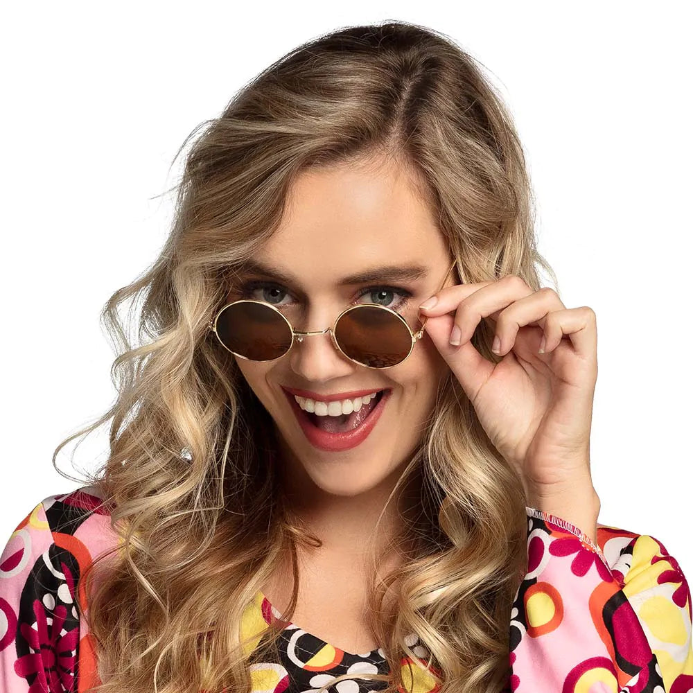 Boland Hippie Sonnenbrille in orange mit UV400 Schutz und retro Design.