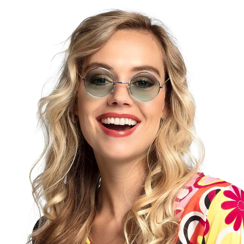 Retro Hippie Sonnenbrille mit UV400 Schutz und mattem Rahmen in sechs Farben, leicht und flexibel.