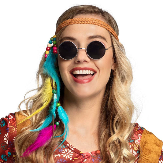 Boland Hippie Sonnenbrille – Runde Graue Metallfassung mit UV400 - Fasnacht24.ch