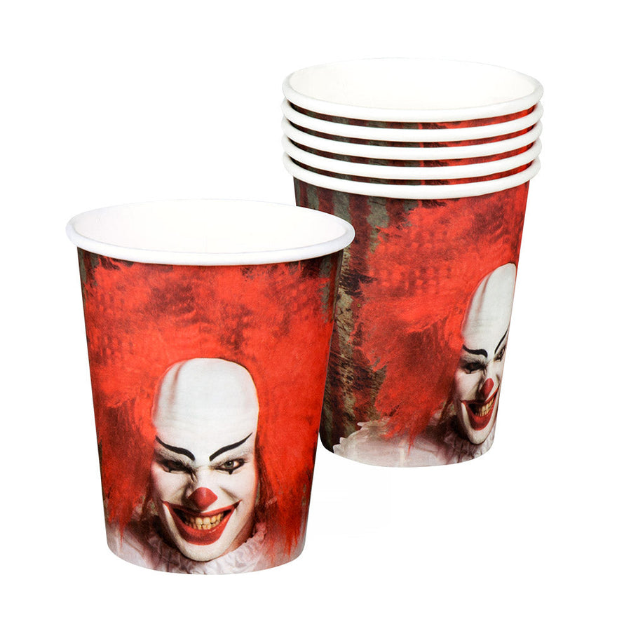 Clown Pappbecher – Boland 6er Pack Für Halloween Party – Produktansicht