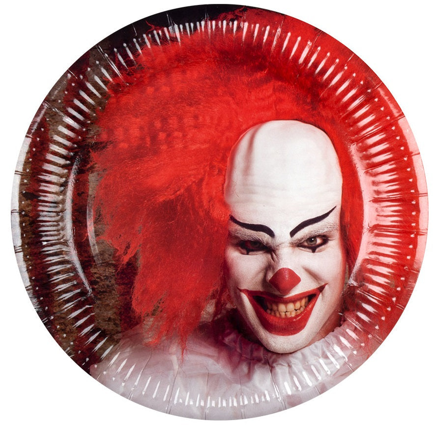 Boland Horrorclown Pappteller 23cm 6er Pack für Halloween Party
