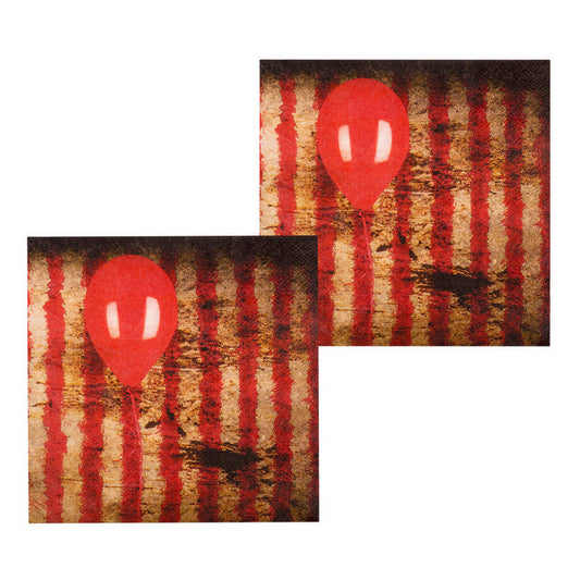 Halloween Servietten – Boland Horrorclown 12er Pack, 19x17cm Papier - Fasnacht24.ch