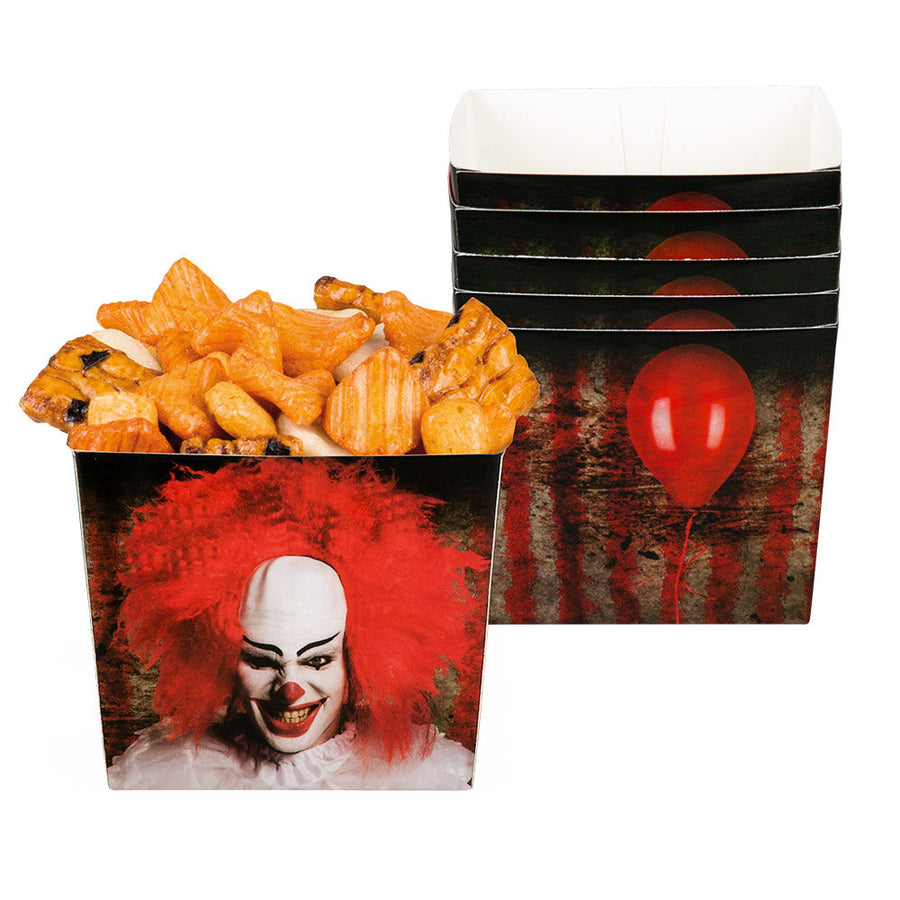 Snackbox Halloween Horrorclown – Boland 6er-Pack Kartonboxen – Produktansicht