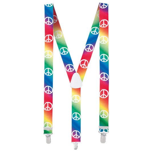 Boland Verstellbare Hosenträger – Peace Zeichen – Regenbogenfarben - Fasnacht24.ch