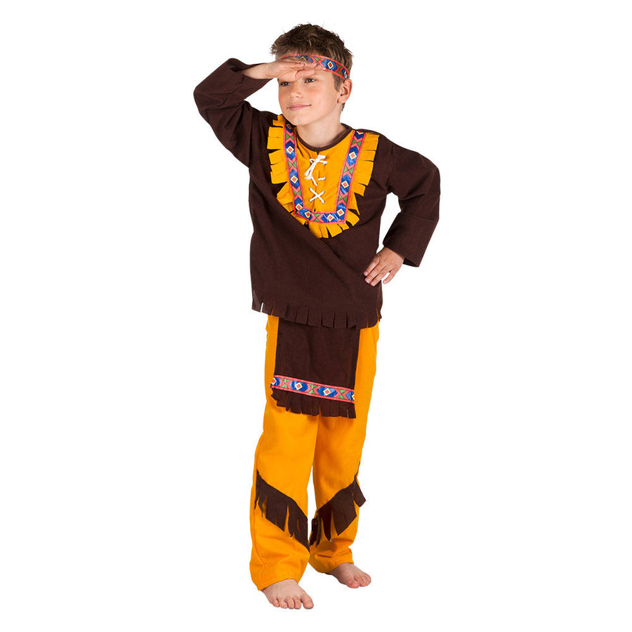 Indianer Kinderkostüm Boland – Jungenkostüm Set Mit Stirnband, Twill – Produktansicht