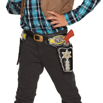 Boland Kinder Doppelte Cowboy Holster – Verstellbarer Gurt, Faux Leder - Fasnacht24.ch