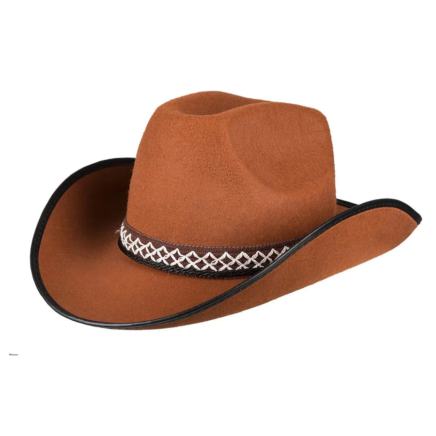 Kinder Cowboyhut Braun – Boland Robuster Filz Mit Verstellbarem Riemen - Fasnacht24.ch
