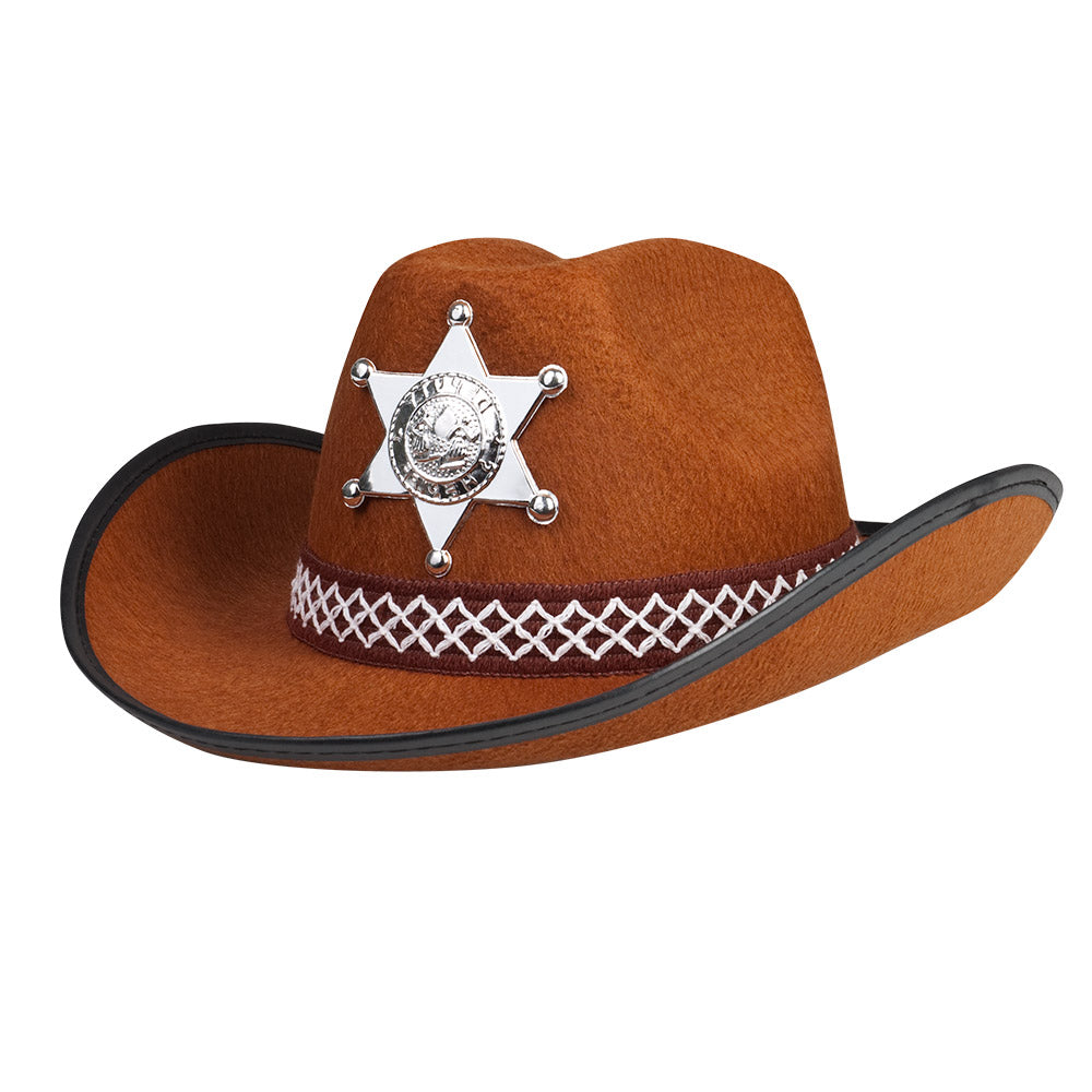 Cowboyhut Kinderhut Sheriff Junior Braun – Boland Leichter Filzhut - Fasnacht24.ch
