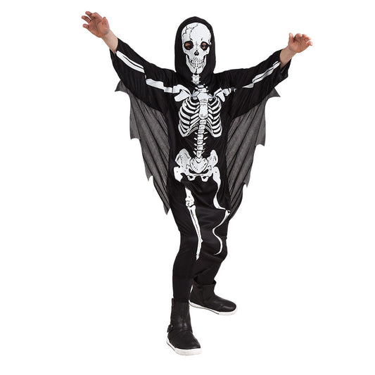 Skelett Kinderkostüm – Boland Unisex Halloween Jumpsuit Schwarz-Weiß - Fasnacht24.ch