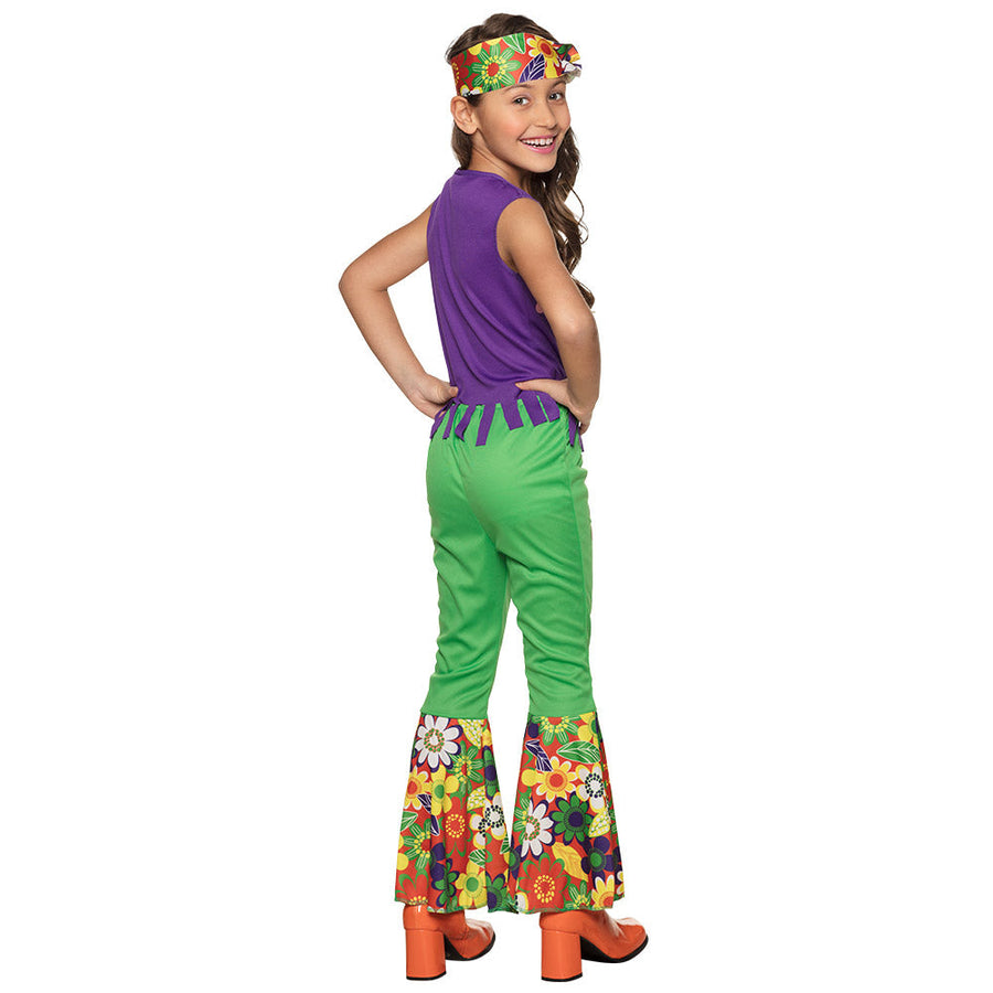 Boland Hippie Kostüm Mädchen 7-9 Jahre Woodstock 70s Outfit - Fasnacht24.ch – Detailansicht
