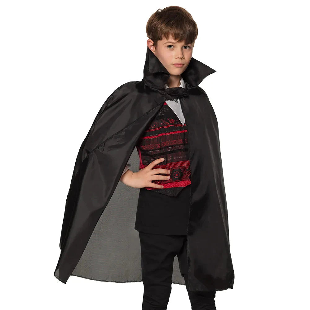Boland Kinderumhang Nightfall – Schwarzer Vampirumhang Mit Stehkragen, 75 cm - Fasnacht24.ch