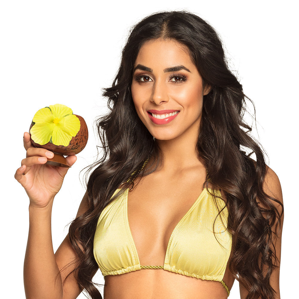 Boland Kokosnuss Trinkbecher – Reusable Plastikbecher Mit Blume, 300 ml - Fasnacht24.ch