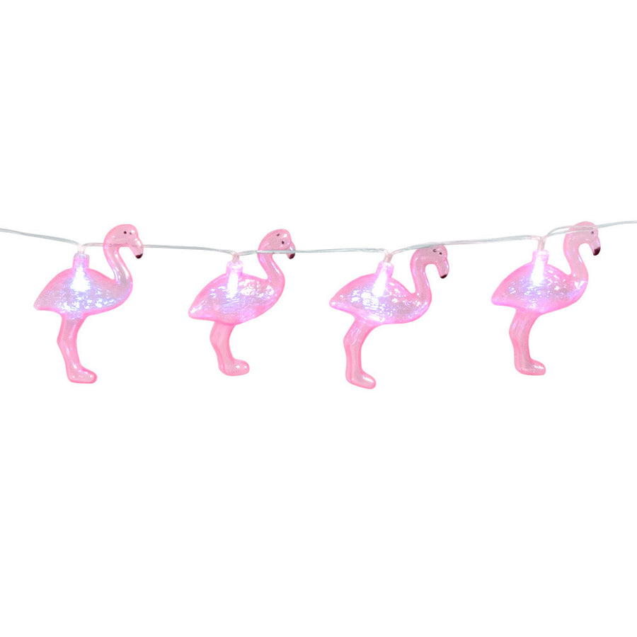 LED Flamingo Lichterkette 140cm – Boland Batteriebetriebenes Licht – Detailansicht