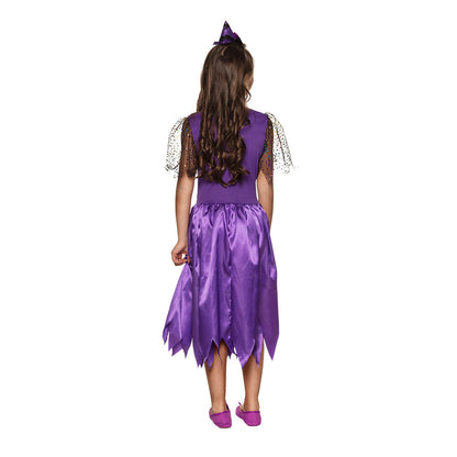 Kinderkostüm Lila Zauberhexe Violetta – Boland Kleid Und Hut – Detailansicht