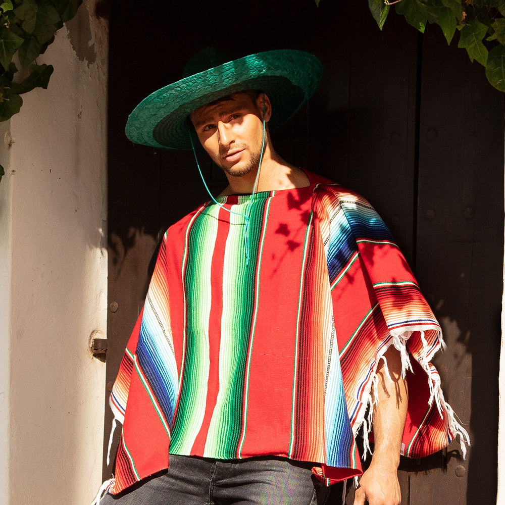 Poncho Rodrigo 120 x 120 cm – Boland Mexikaner Serape Unisex - Fasnacht24.ch