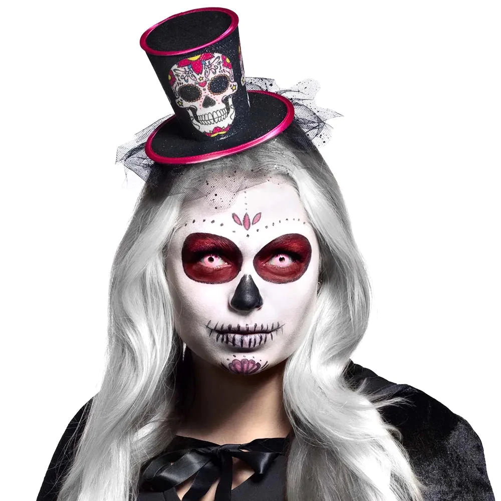 Leuchtend pinke Monatskontaktlinsen mit UV-Effekt, 14,5 mm Durchmesser, 30 Tage tragbar.