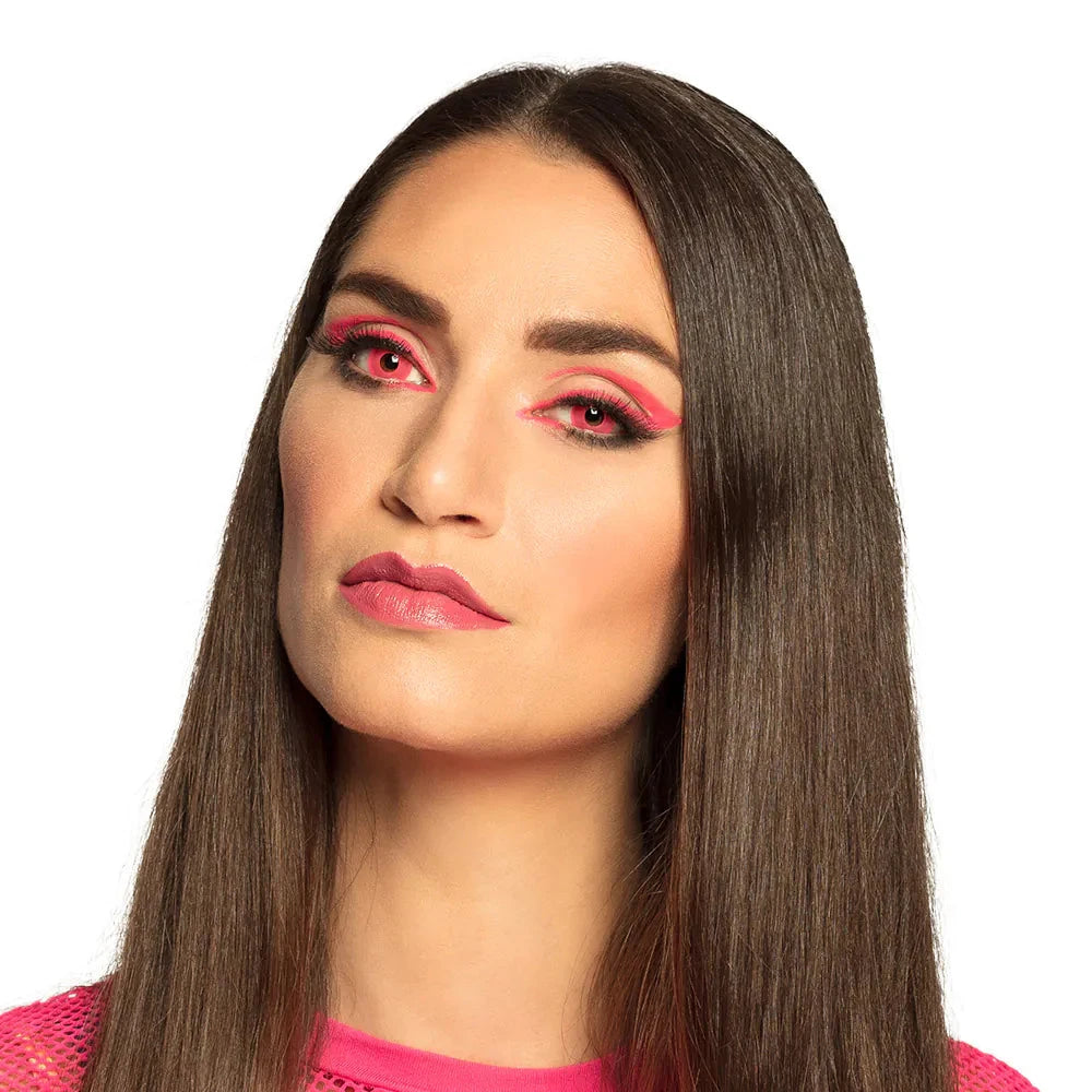 Monats Kontaktlinsen in leuchtendem Pink, 30 Tage wiederverwendbar, UV-reaktiv.