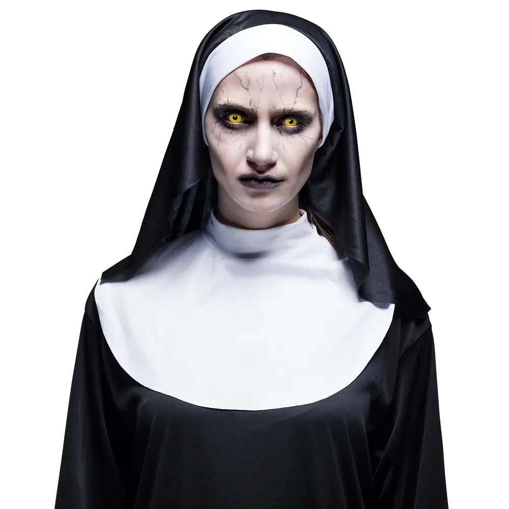 Gelbe UV Kontaktlinsen mit leuchtendem Effekt, ideal für Halloween und Karneval.