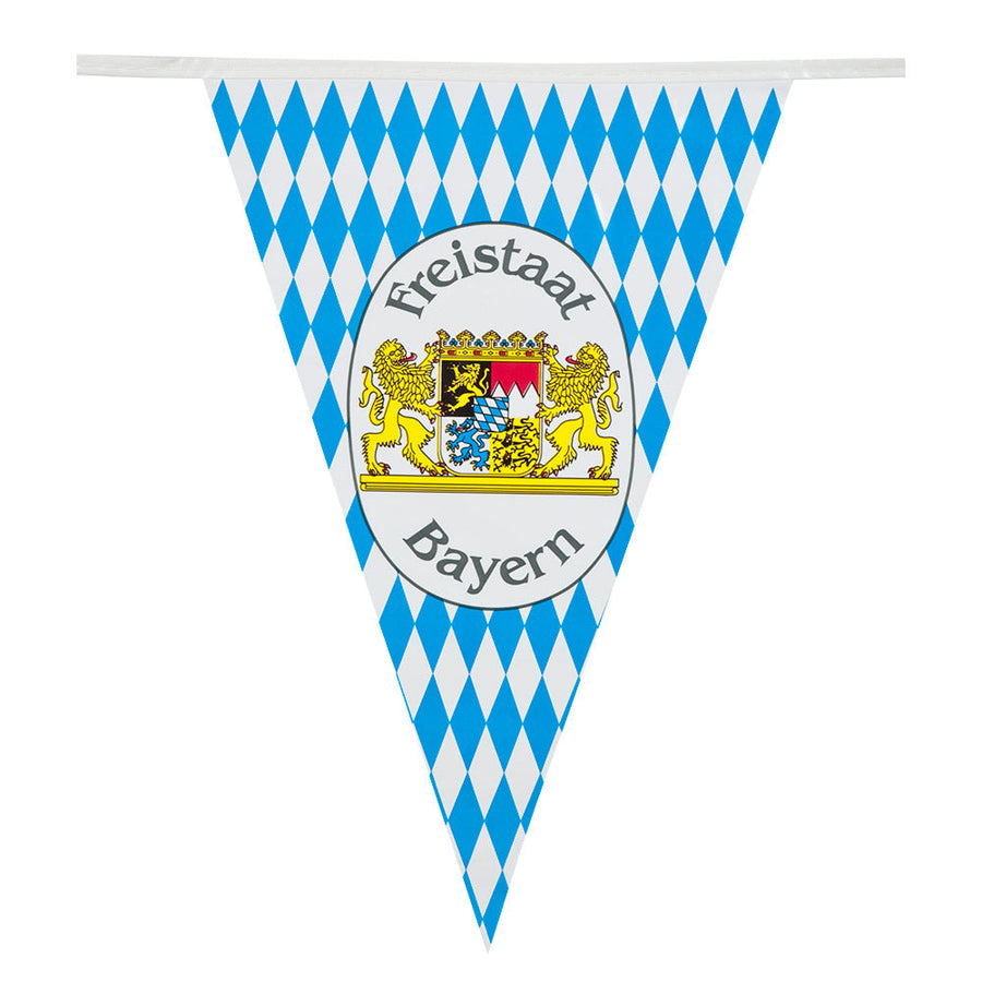 Oktoberfest Girlande – Boland Freistaat Bayern 4m Blau-Weiss Polyester – Detailansicht